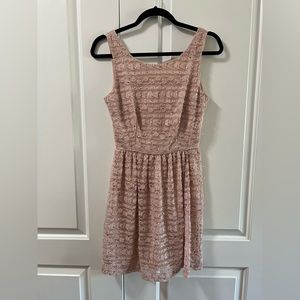 Pink dress with gold sparkles, size small (no size tag)